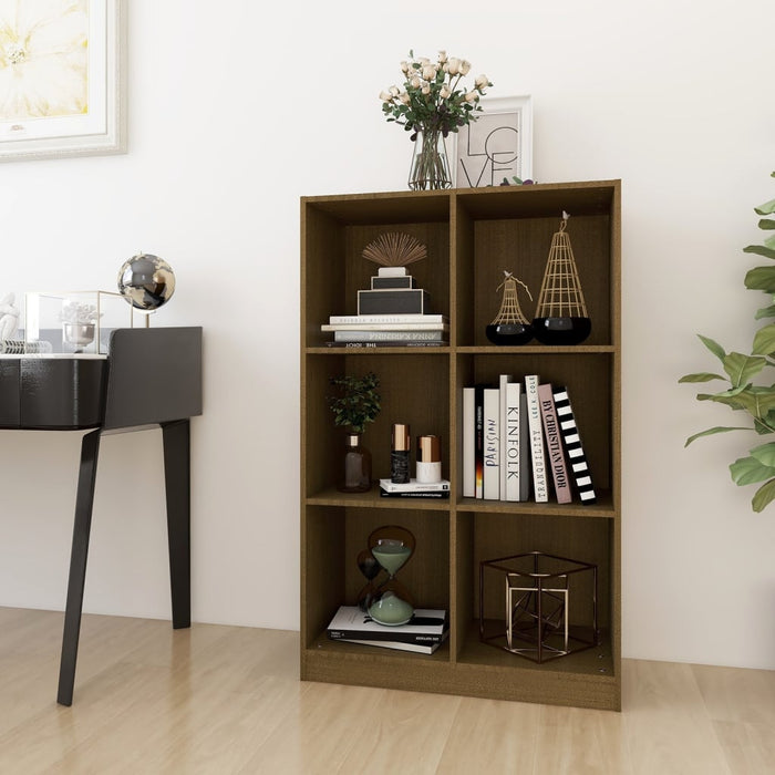 Libreria Marrone Ambra 70x33x110 cm in Legno Massello di Pino 809957