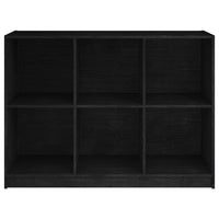 Libreria Nera 104x33x76 cm in Legno Massello di Pino 809970