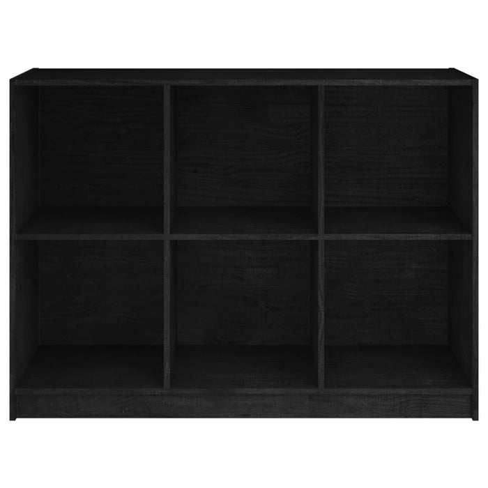 Libreria Nera 104x33x76 cm in Legno Massello di Pino 809970