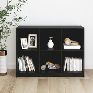 Libreria Nera 104x33x76 cm in Legno Massello di Pino 809970