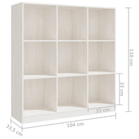 Libreria/Divisorio Bianco 104x33,5x110 cm in Massello di Pino 809973