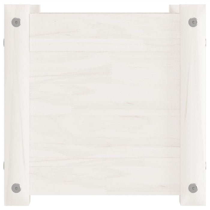 Fioriera da Giardino Bianca 31x31x31 cm Legno Massello di Pino