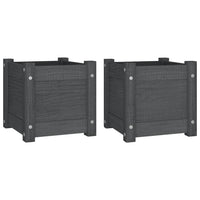 Vaso per aiuole rialzate vassoio piante fiori giardino terrazze all'aperto set da 2 31 x 31 x 31 cm legno di pino grigio 02_0038888