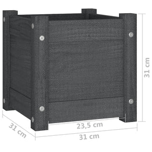 Fioriere da Giardino 2 pz Grigie 31x31x31 cm in Legno di Pino 810527