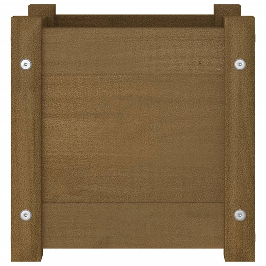 Vassoio per fioriera aiuola rialzata piante fiori terrazza giardino esterno 31 x 31 x 31 cm legno massello di pino marrone 02_0038620