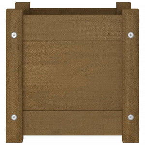 Vassoio per fioriera aiuola rialzata piante fiori terrazza giardino esterno 31 x 31 x 31 cm legno massello di pino marrone 02_0038620