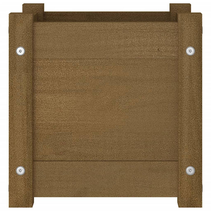 Vassoio per fioriera aiuola rialzata piante fiori terrazza giardino esterno 31 x 31 x 31 cm legno massello di pino marrone 02_0038620