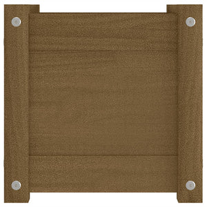 Fioriera Giardino-Vaso da Esterno-Contenitore per Piante Marrone Ambra 31x31x31 cm Legno Massello Pino
