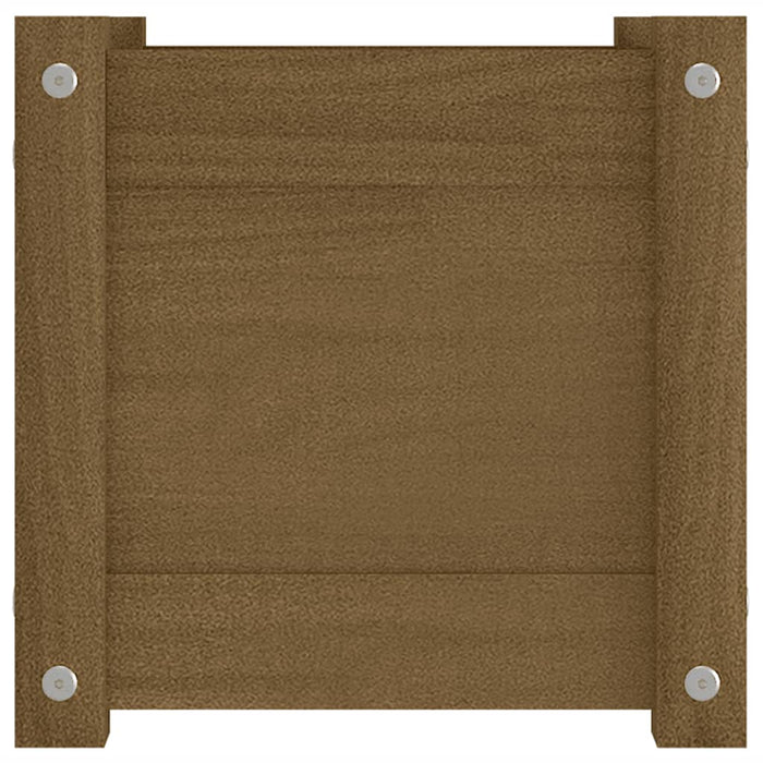 Vassoio per fioriera aiuola rialzata piante fiori terrazza giardino esterno 31 x 31 x 31 cm legno massello di pino marrone 02_0038620