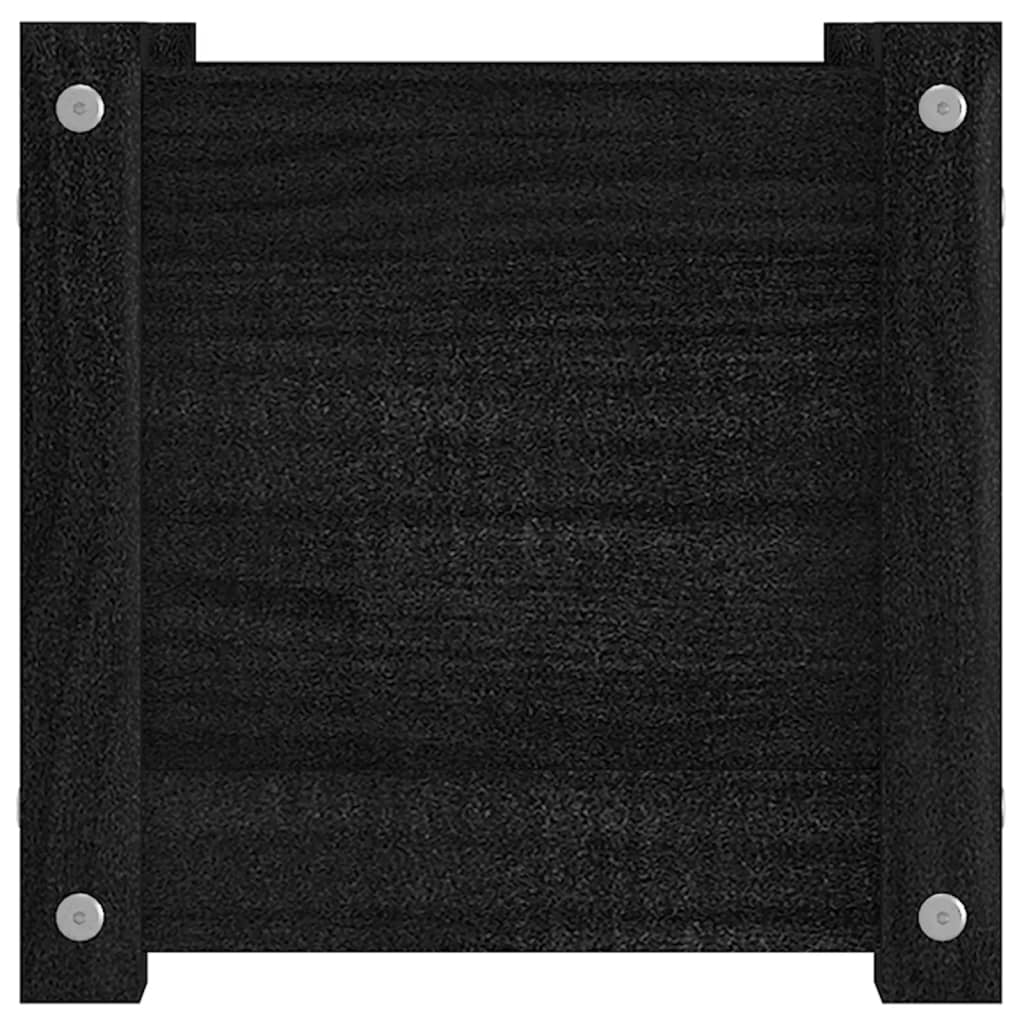 Set di 2 fioriere per aiuole rialzate, piante, fiori, giardino, terrazze, esterni, 31 x 31 x 31 cm, in legno di pino nero 02_0038889