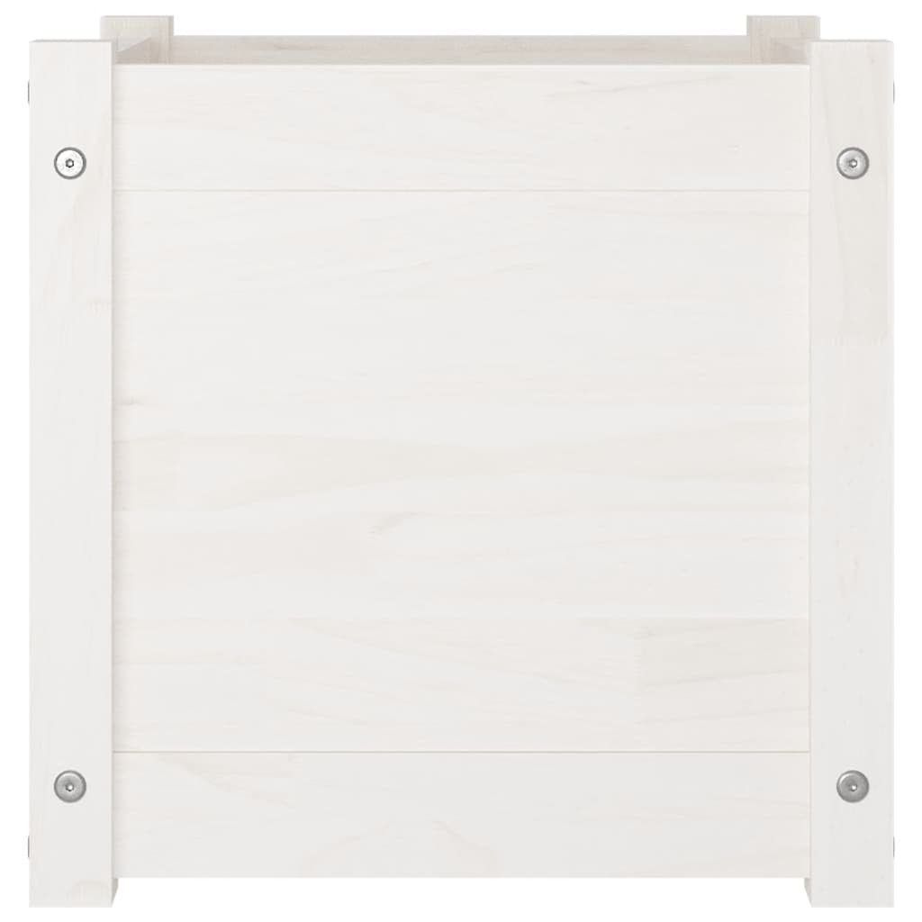 Fioriera da Giardino Bianca 40x40x40 cm Legno Massello di Pino