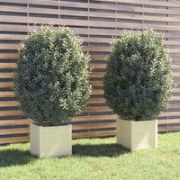 Fioriere da Giardino 2 pz Bianche 40x40x40 cm Massello di Pino 810537