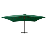 Ombrellone a Sbalzo da Giardino Palo in Legno 400x300 cm Verde 318428