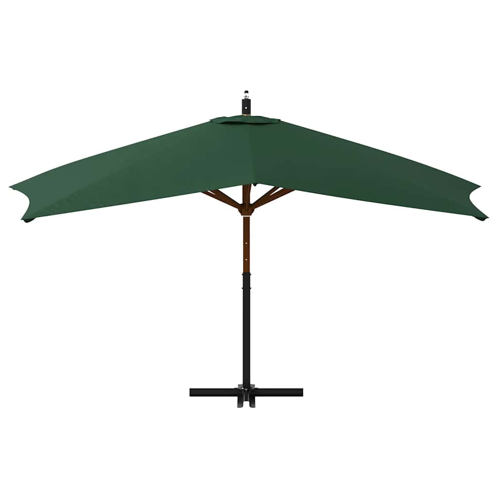 Ombrellone a Sbalzo da Giardino Palo in Legno 400x300 cm Verde 318428