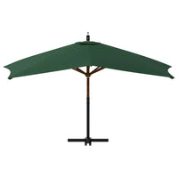 Ombrellone a Sbalzo da Giardino Palo in Legno 400x300 cm Verde 318428