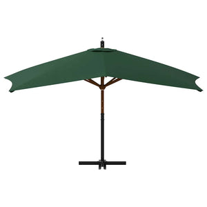 Ombrellone a Sbalzo da Giardino Palo in Legno 400x300 cm Verde 318428