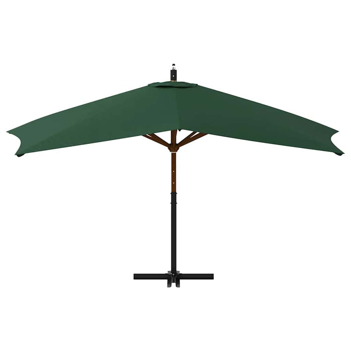 Ombrellone a Sbalzo da Giardino Palo in Legno 400x300 cm Verde 318428