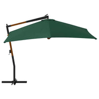 Ombrellone a Sbalzo da Giardino Palo in Legno 400x300 cm Verde 318428