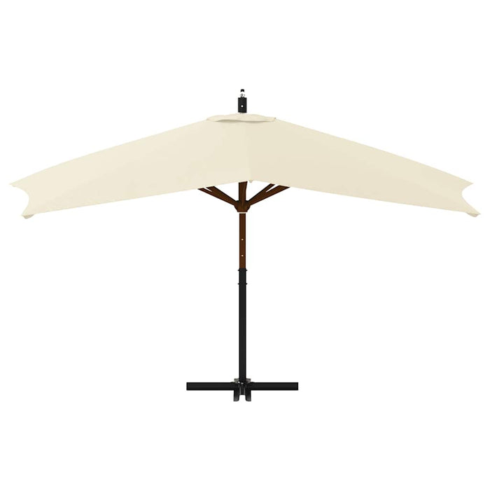 Ombrellone a Sbalzo con Palo in Legno 400x300 cm Bianco Sabbia  cod mxl 11947