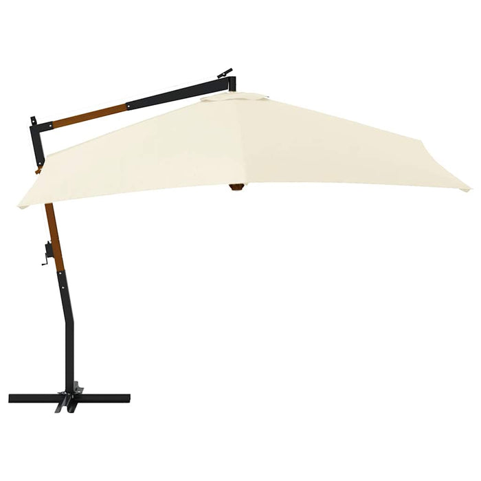 Ombrellone a Sbalzo da Giardino Palo in Legno 400x300 cm Sabbia 318429