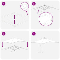 Ombrellone a Sbalzo da Giardino Palo in Legno 400x300 cm Sabbia 318429