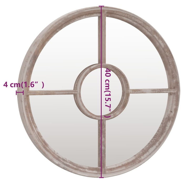 Specchio Sabbia-Specchio Decorativo 40x4 cm Ferro Rotondo per Uso Interno