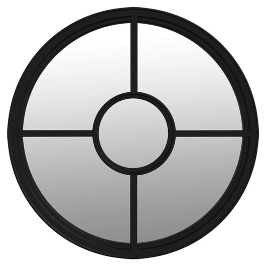 Specchio Nero 40x4 cm Ferro Rotondo per Uso Interno