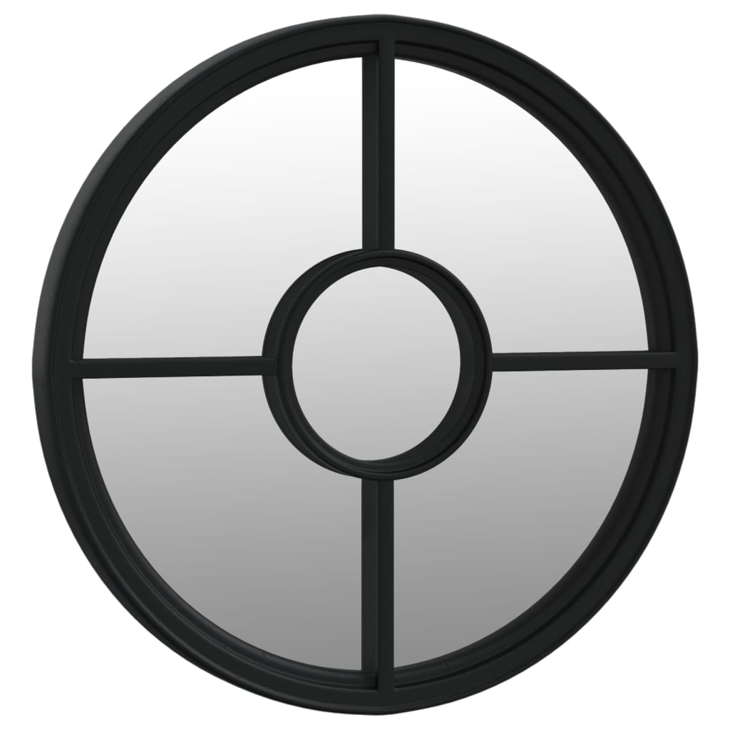 Specchio Nero 40x4 cm Ferro Rotondo per Uso Interno 3093528