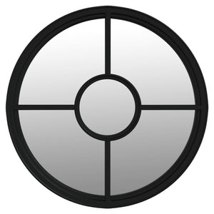 Specchio Nero 60x4 cm Rotondo in Ferro per Uso Interno