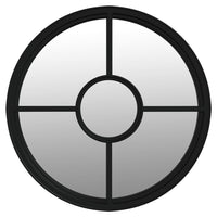 Specchio-Specchio DecorativoNero 60x4 cm Rotondo in Ferro per Uso Interno