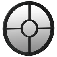 Specchio-Specchio DecorativoNero 60x4 cm Rotondo in Ferro per Uso Interno