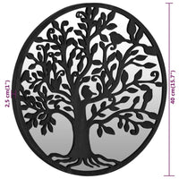 Specchio-Specchio DecorativoNero 40x2,5 cm Rotondo in Ferro per Uso Interno