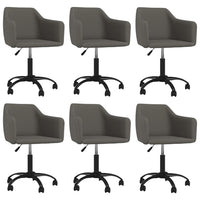 Sedie da Pranzo Girevoli 6 pz Grigio Scuro in Velluto