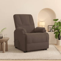 Poltrona Alzapersona Reclinabile Marrone Similpelle Scamosciata 3093177