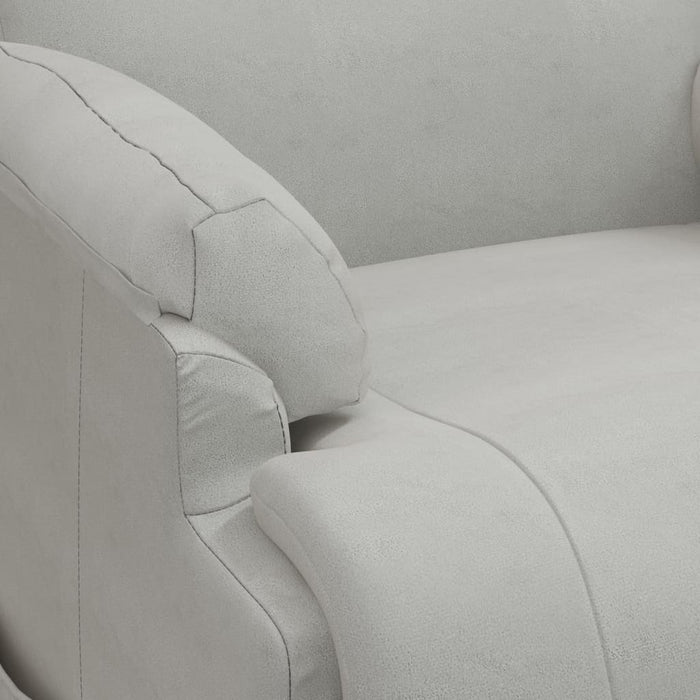 vidaXL Poltrona Alzapersona Reclinabile Grigio Chiaro in Scamosciato