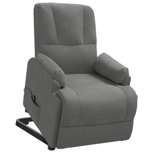 Poltrona Alzapersona Reclinabile Grigio Scuro in Scamosciato 3093180