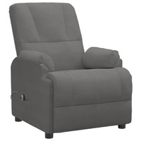 Poltrona Alzapersona Reclinabile Grigio Scuro in Scamosciato 3093180