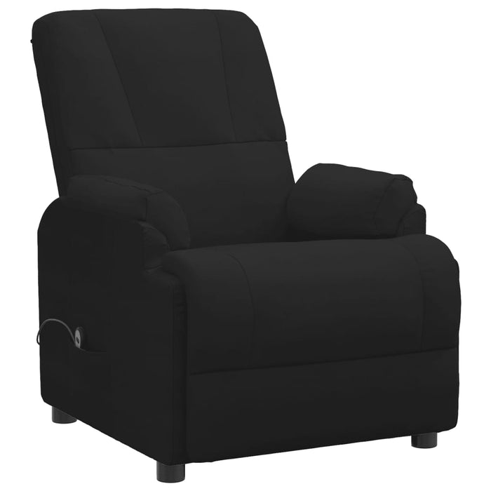 Poltrona Alzapersona Reclinabile Nera in Similpelle Scamosciata 3093181