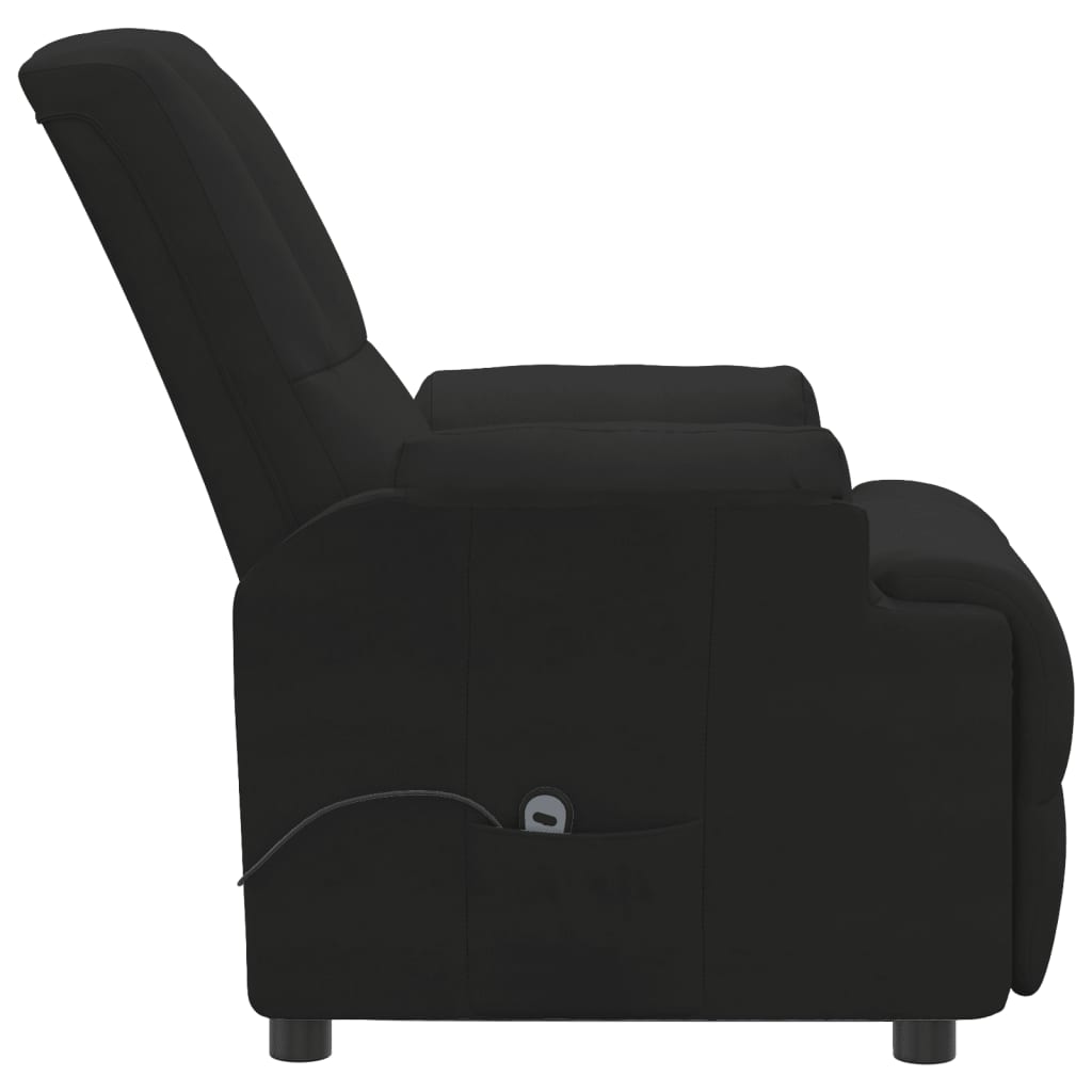 Poltrona Alzapersona Reclinabile Nera in Similpelle Scamosciata 3093181