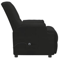 Poltrona Alzapersona Reclinabile Nera in Similpelle Scamosciata 3093181