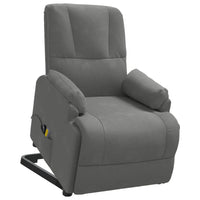 vidaXL Poltrona Alzapersona Massaggiante Grigio Scuro in Scamosciato