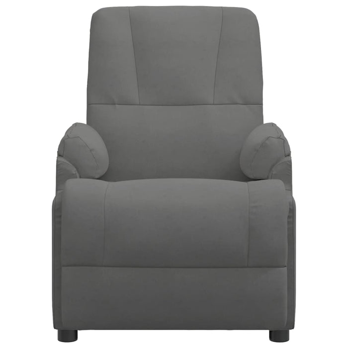 Poltrona Alzapersona Massaggiante Grigio Scuro in Scamosciato 3093186