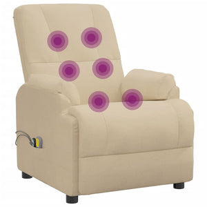 Poltrona Alzapersona Massaggiante Crema in Scamosciato 3093188