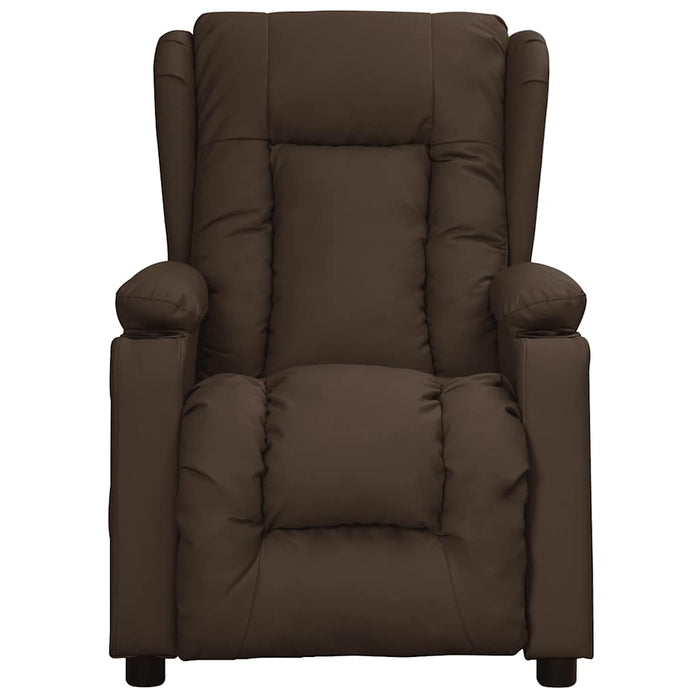 Poltrona Alzapersona Massaggiante Marrone in Similpelle 3093451