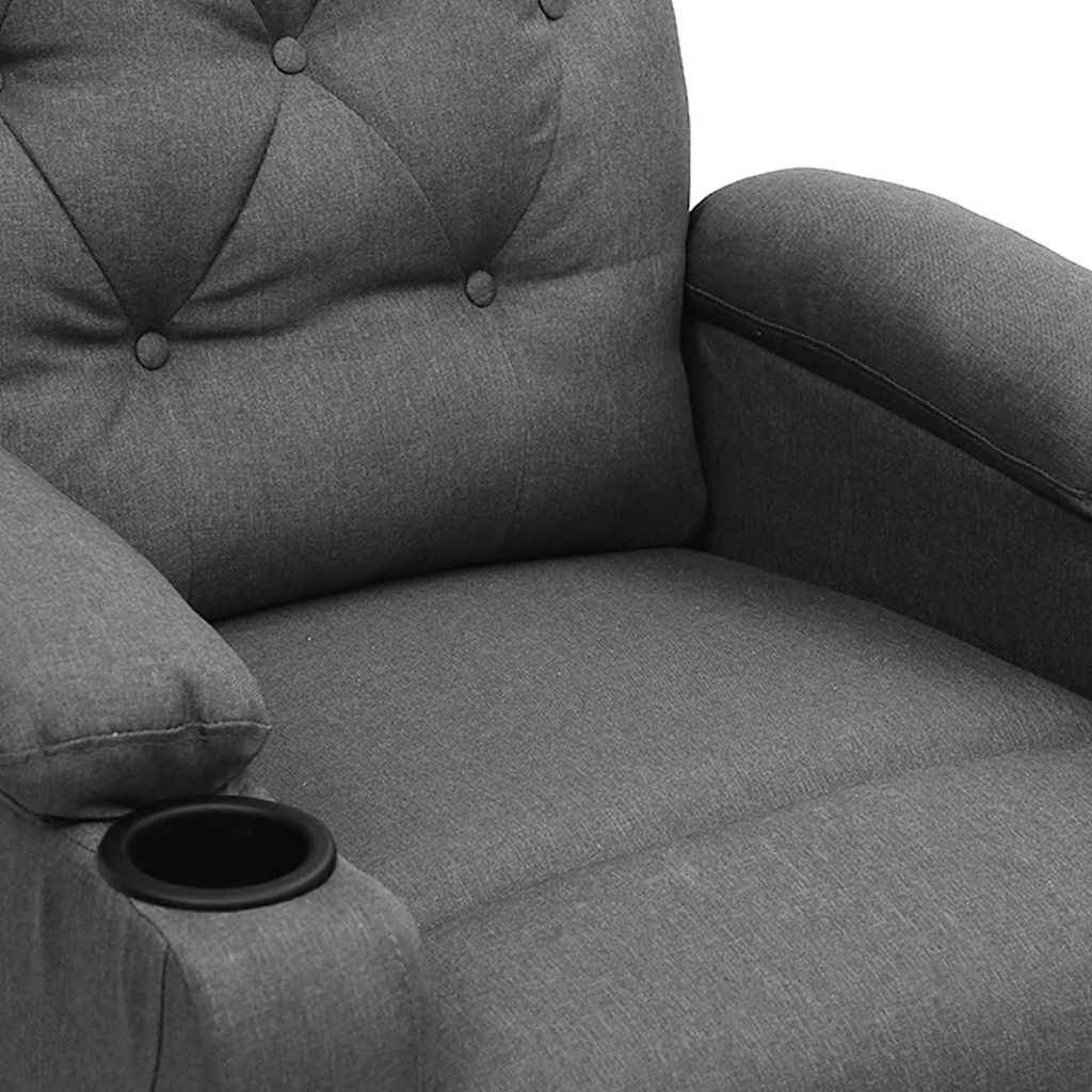 Poltrona Alzapersona Massaggiante Grigio Chiaro Tessuto 3093487