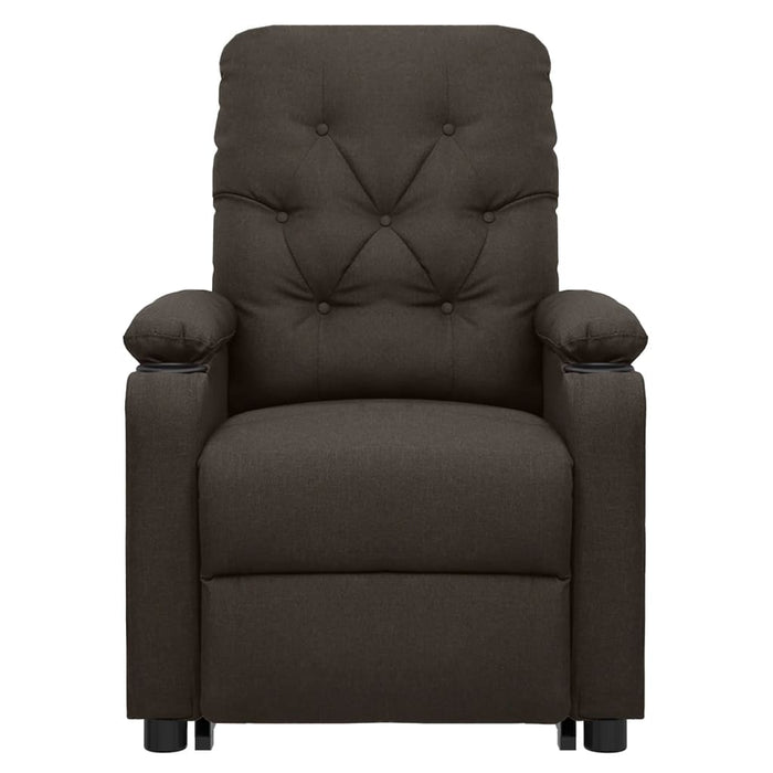 Poltrona Alzapersona Massaggiante Marrone Scuro in Tessuto 3093492