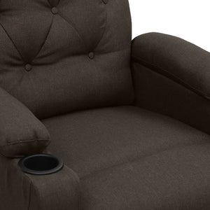 Poltrona Alzapersona Massaggiante Marrone Scuro in Tessuto 3093492
