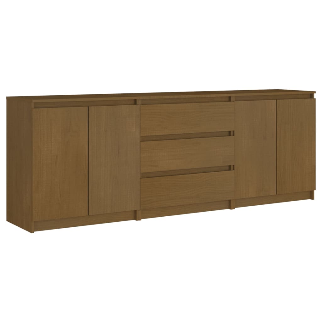 Credenza Marrone Ambra 180x36x65 cm in Legno Massello di Pino 3094296