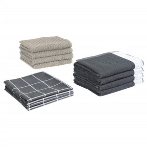 Set Strofinacci 12 pz in Cotone Grigio 136295