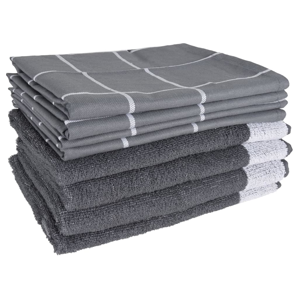 Set Strofinacci 12 pz in Cotone Grigio 136295